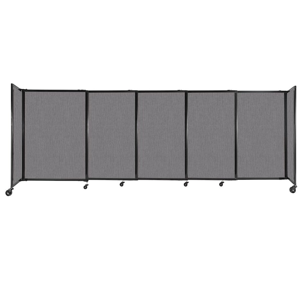 StraightWall Sliding Portable Partition 11'3" x 4' Slate Fabric